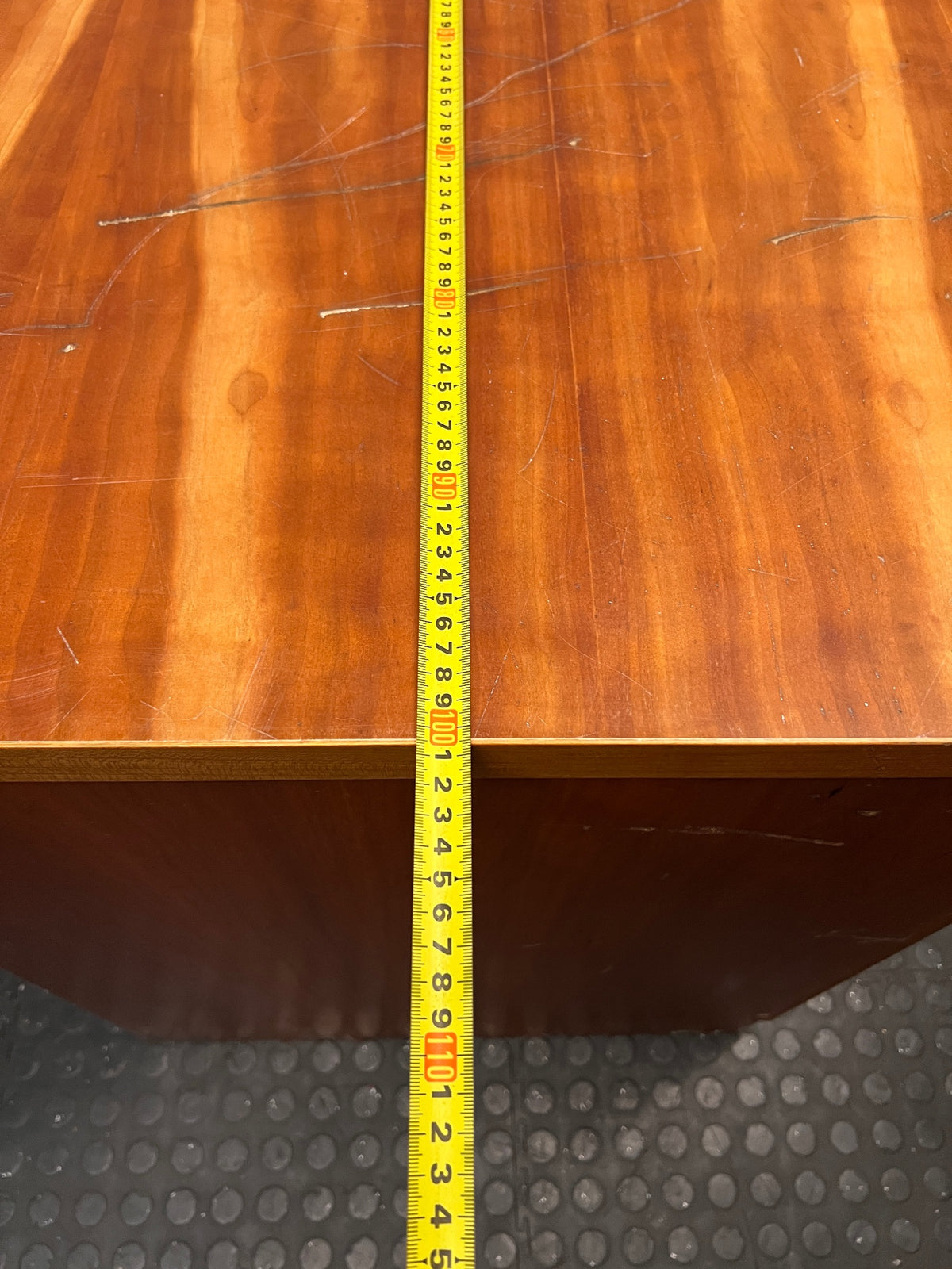 Two-Door Office Credenza in Warm Brown Finish – width measurement