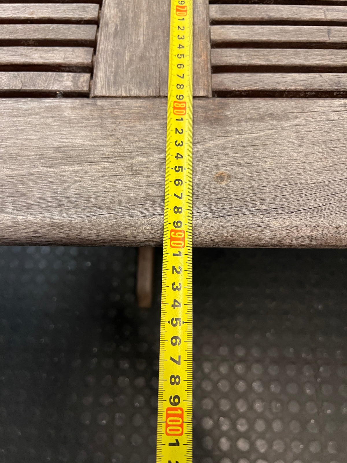 Wooden Rectangular Outdoor Dining Table – depth measurement