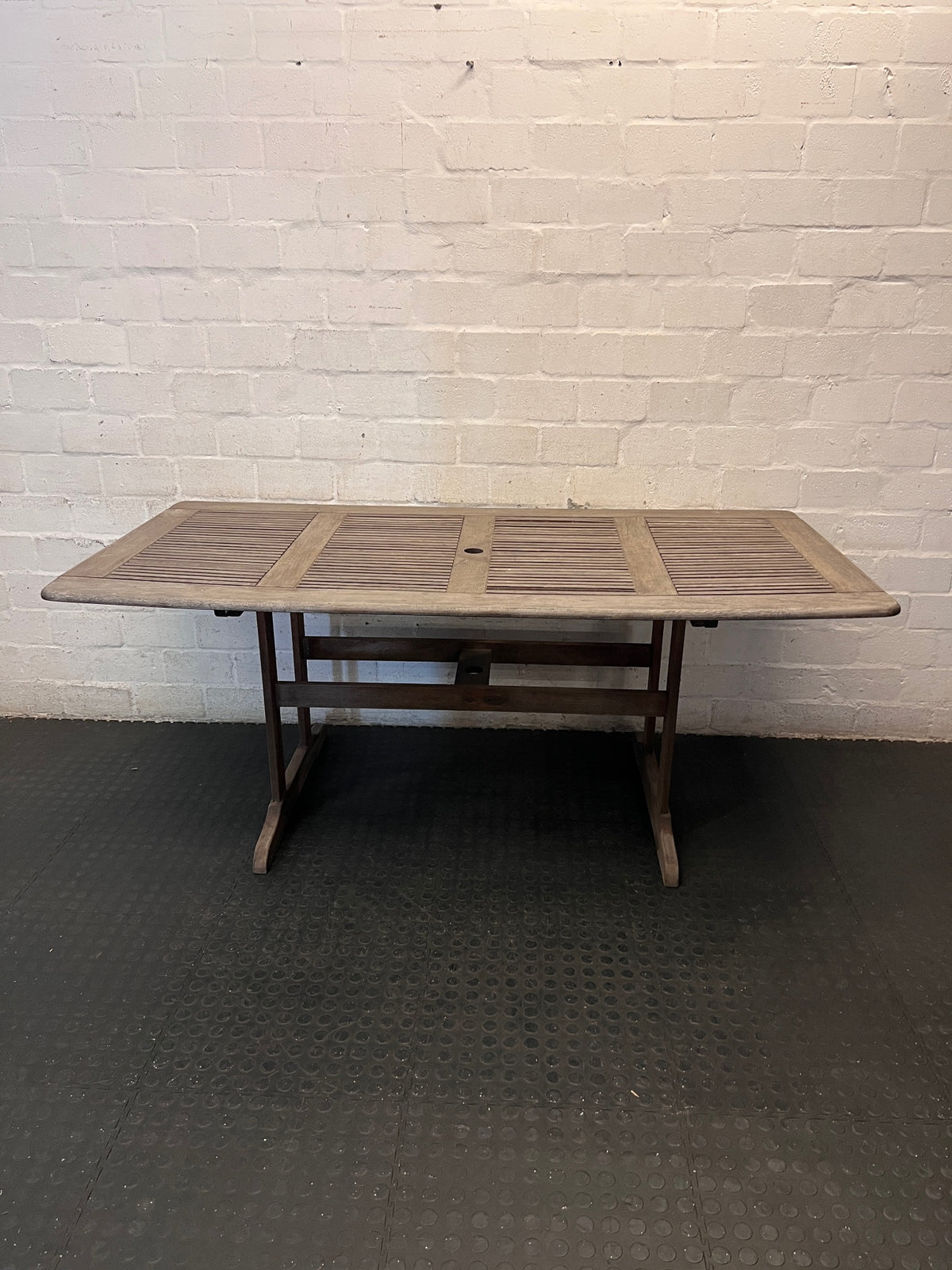 Wooden Rectangular Outdoor Dining Table – main front view