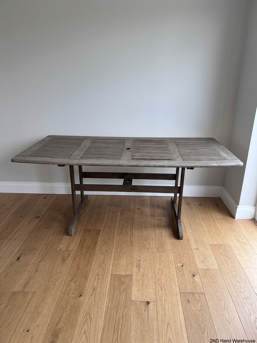 Wooden Rectangular Outdoor Dining Table – styled product image