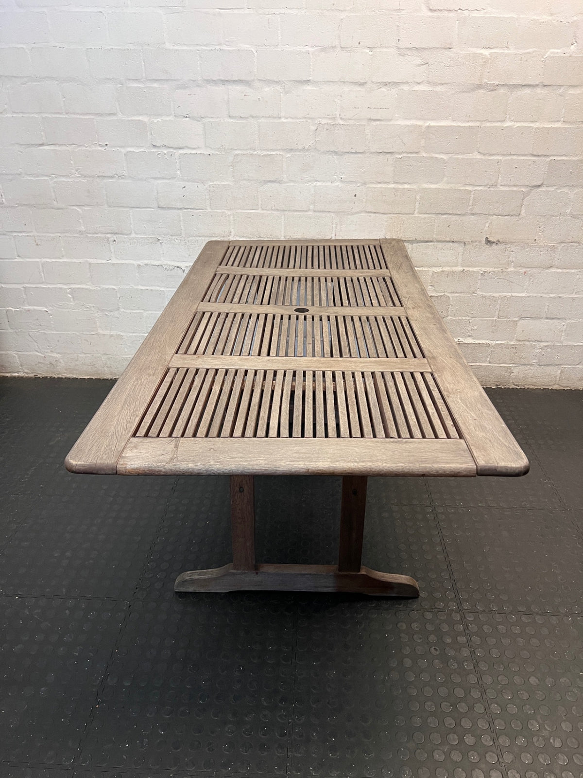 Wooden Rectangular Outdoor Dining Table – top view