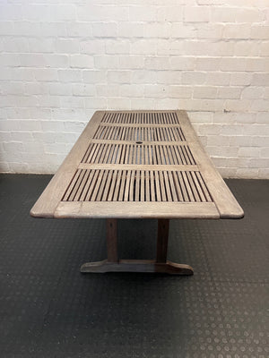 Wooden Rectangular Outdoor Dining Table – top view