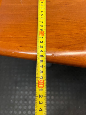 L-Shaped Office Desk with Teardrop Return and Drawers – depth measurement