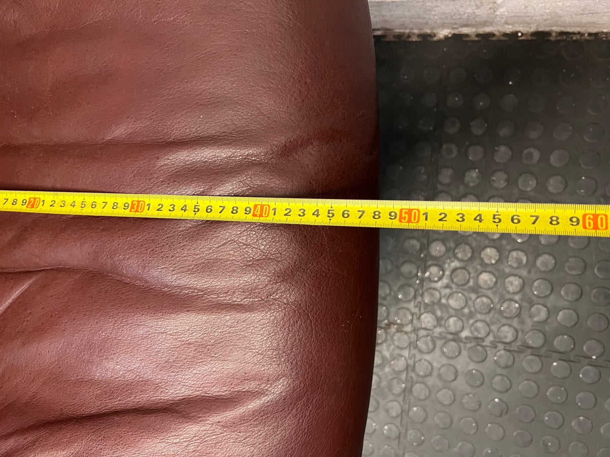 Burgundy Leather-Look Office Visitor Chair – depth measurement