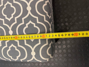 Grey Patterned Upholstered Slipper Chair – depth measurement