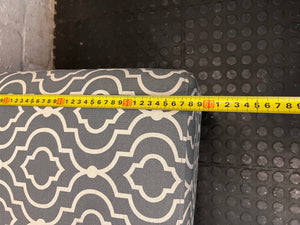 Grey Patterned Upholstered Slipper Chair – width measurement
