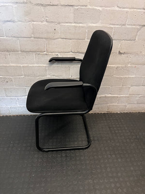 Black Upholstered Office Visitors Chair with Arms – condition detail