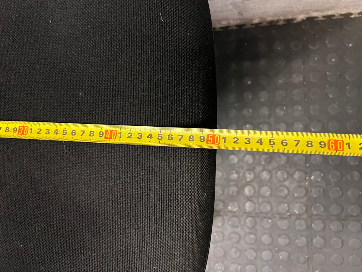 Black Upholstered Office Visitors Chair with Arms – depth measurement