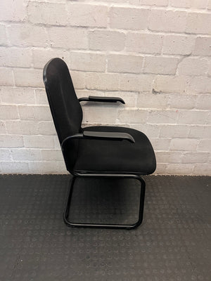 Black Upholstered Office Visitors Chair with Arms – top view