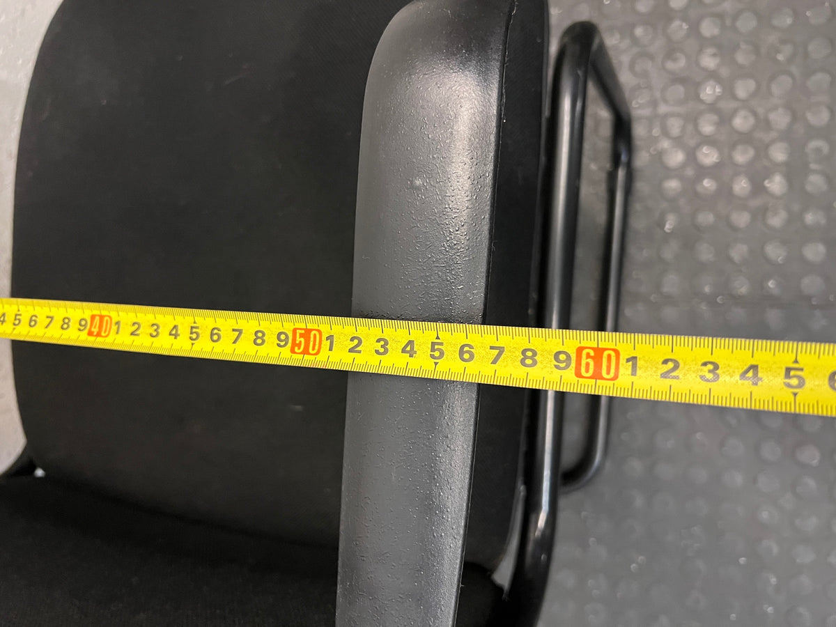 Black Upholstered Office Visitors Chair with Arms – width measurement