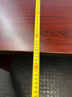 Mahogany Colour Office Desk with 2 Drawers – depth measurement