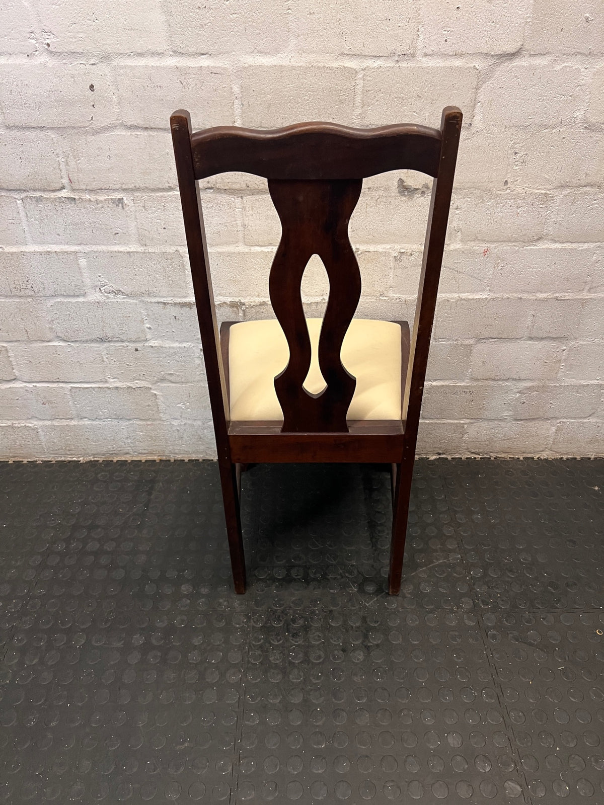 Classic Dark Wood Dining Chair with Ball and Claw Feet – back view