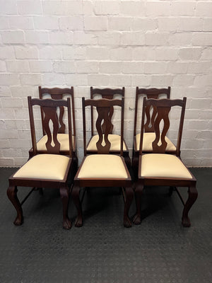 Classic Dark Wood Dining Chair with Ball and Claw Feet – condition detail