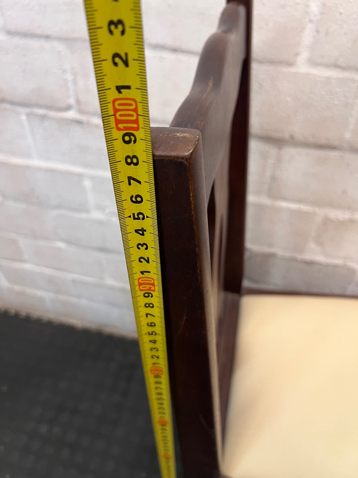 Classic Dark Wood Dining Chair with Ball and Claw Feet – height measurement