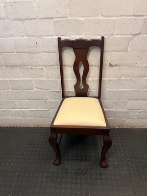 Classic Dark Wood Dining Chair with Ball and Claw Feet – main front view