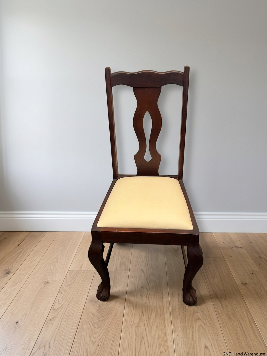 Classic Dark Wood Dining Chair with Ball and Claw Feet – styled product image