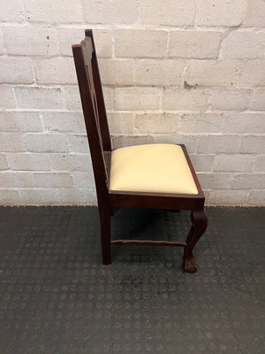 Classic Dark Wood Dining Chair with Ball and Claw Feet – top view