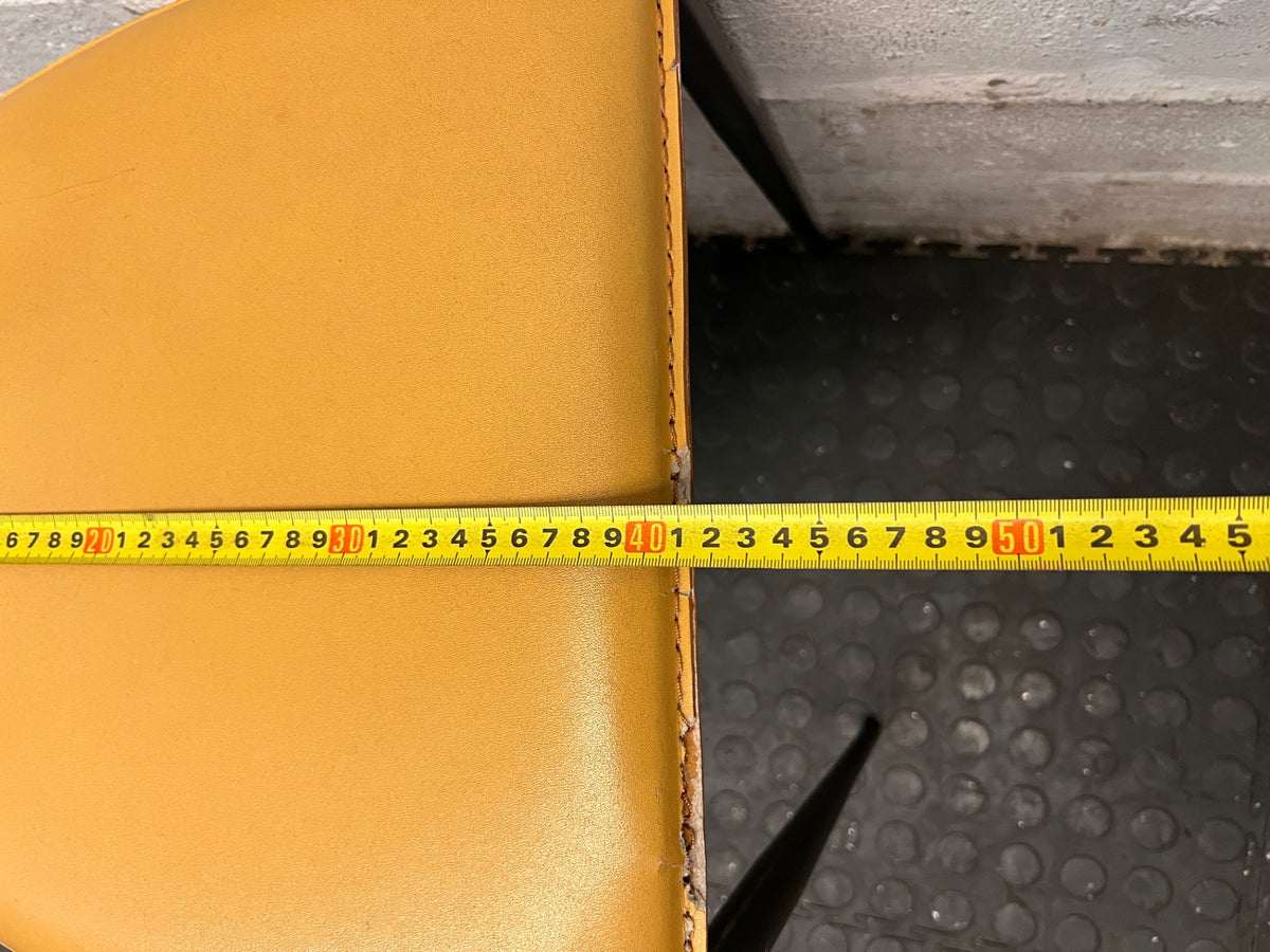 Yellow Upholstered Dining Chair with Tapered Metal Legs – depth measurement
