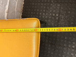 Yellow Upholstered Dining Chair with Tapered Metal Legs – width measurement