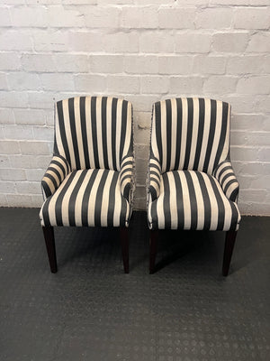 Striped Upholstered Accent Chair with Tapered Legs – side view