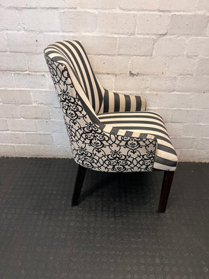 Striped Upholstered Accent Chair with Tapered Legs – top view