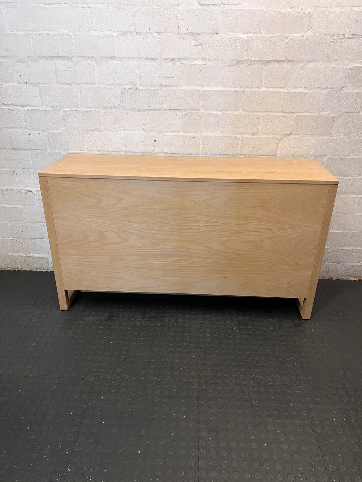 Coricraft Oak Sideboard with Drawers and Cupboards – back view