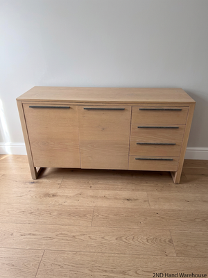 Coricraft Oak Sideboard with Drawers and Cupboards – styled product image