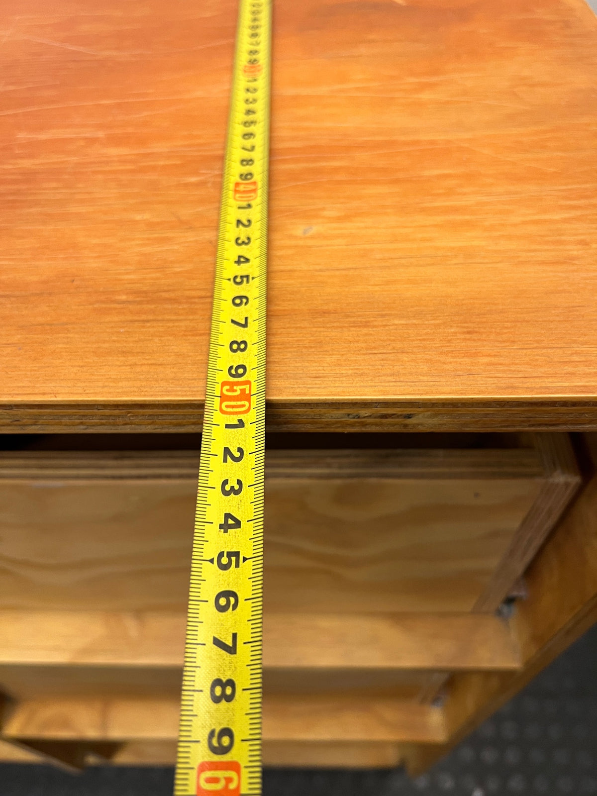 Custom Multi-Tone Wooden Storage Cabinet with Crystal Knobs – width measurement