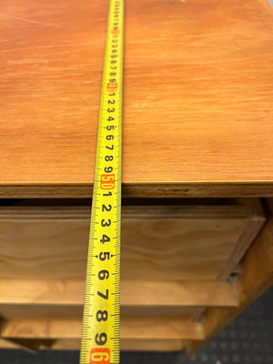 Custom Multi-Tone Wooden Storage Cabinet with Crystal Knobs – width measurement