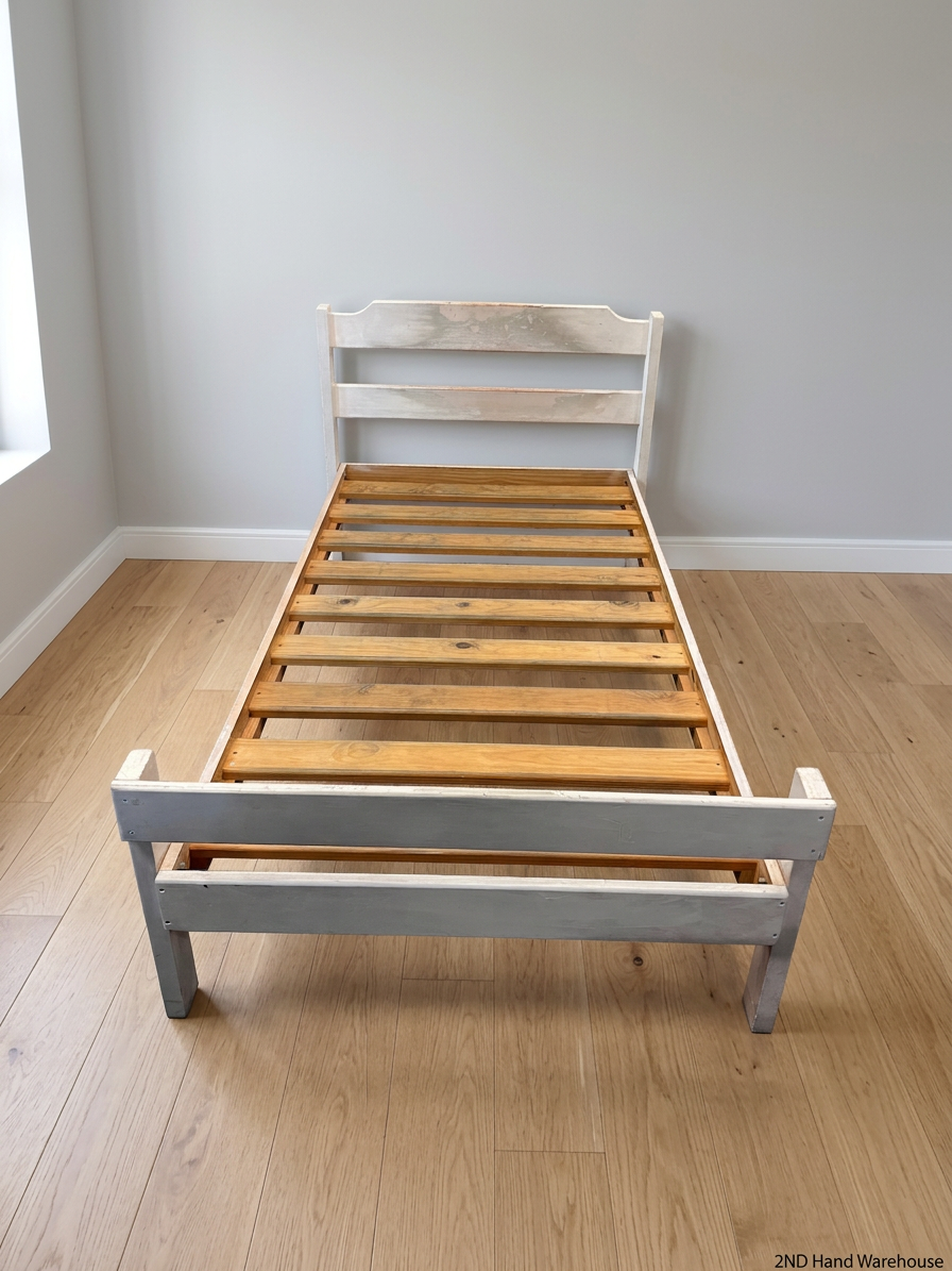 White Painted Pine Single Bed Frame – styled product image