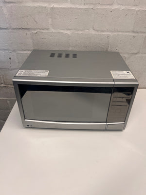 LG Silver Mirror Finish Microwave – main front view