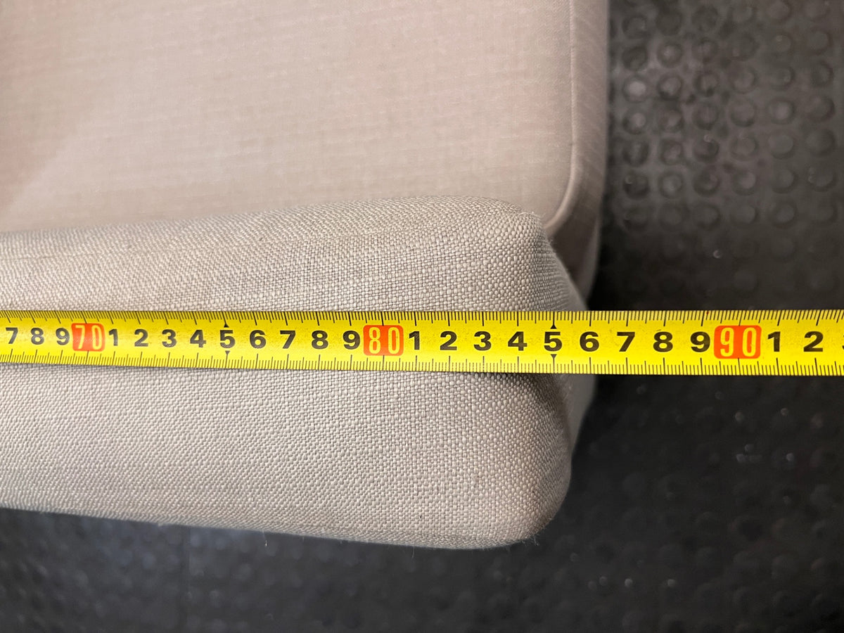 Light Grey 3 Seater Couch with Tapered Wooden Legs – depth measurement