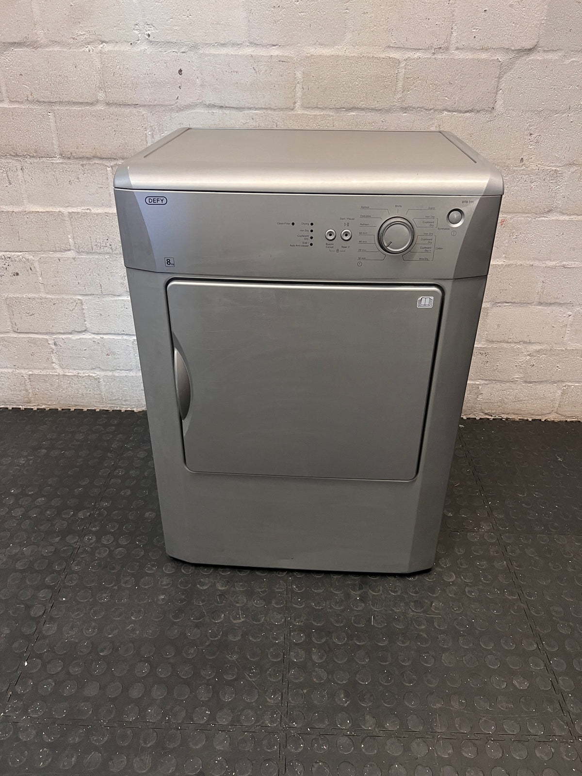 Defy 8kg Tumble Dryer in Grey — Noisy Operation and Delayed Drying – main front view