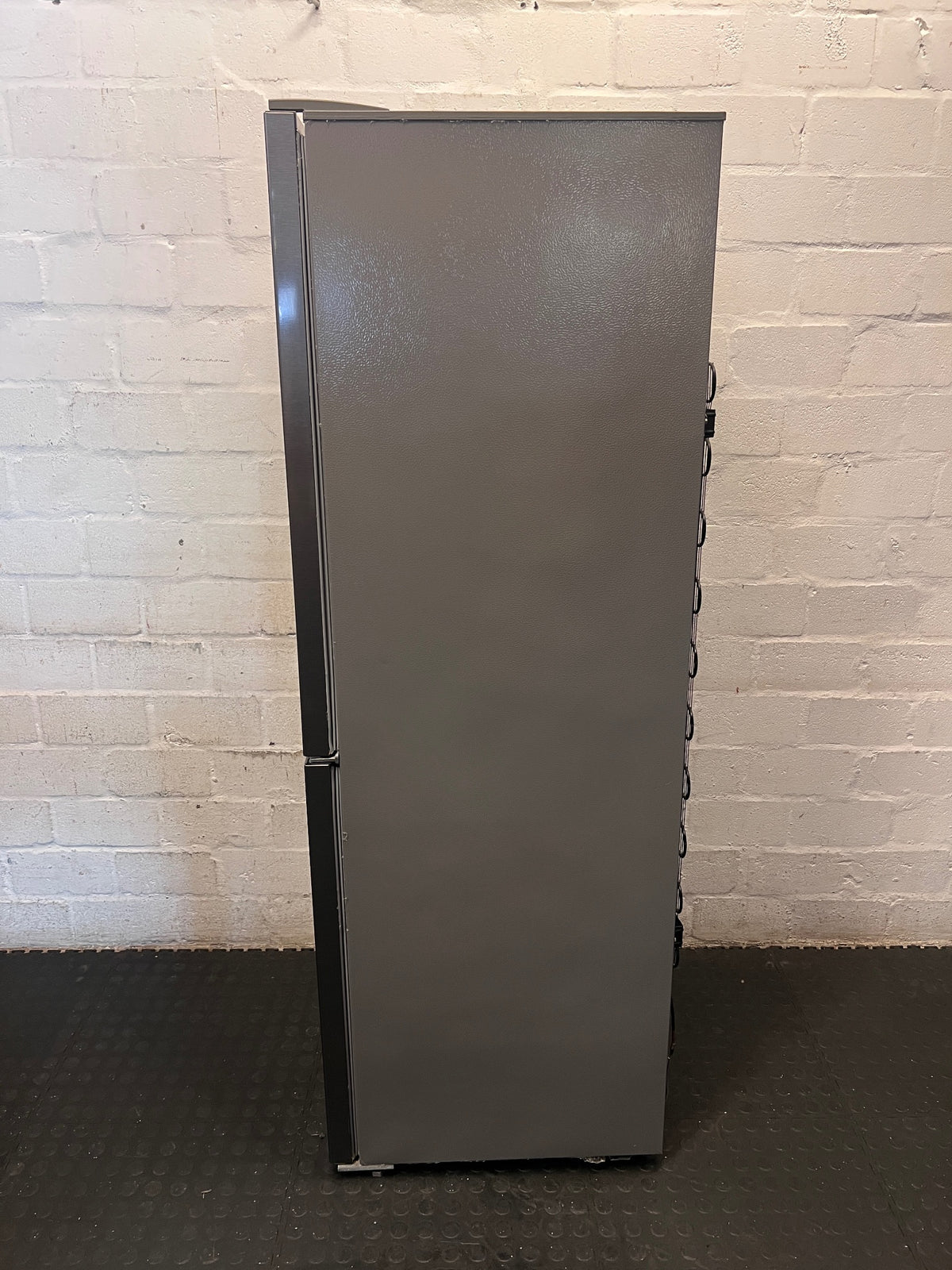 Defy 54cm Satin Metallic Fridge Freezer — Broken Drawer Covers – top view