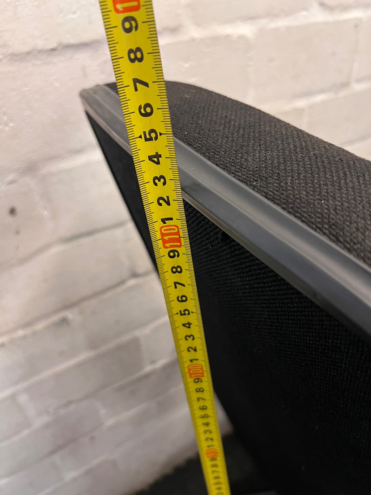 Black High-Back Upholstered Office Chair – height measurement