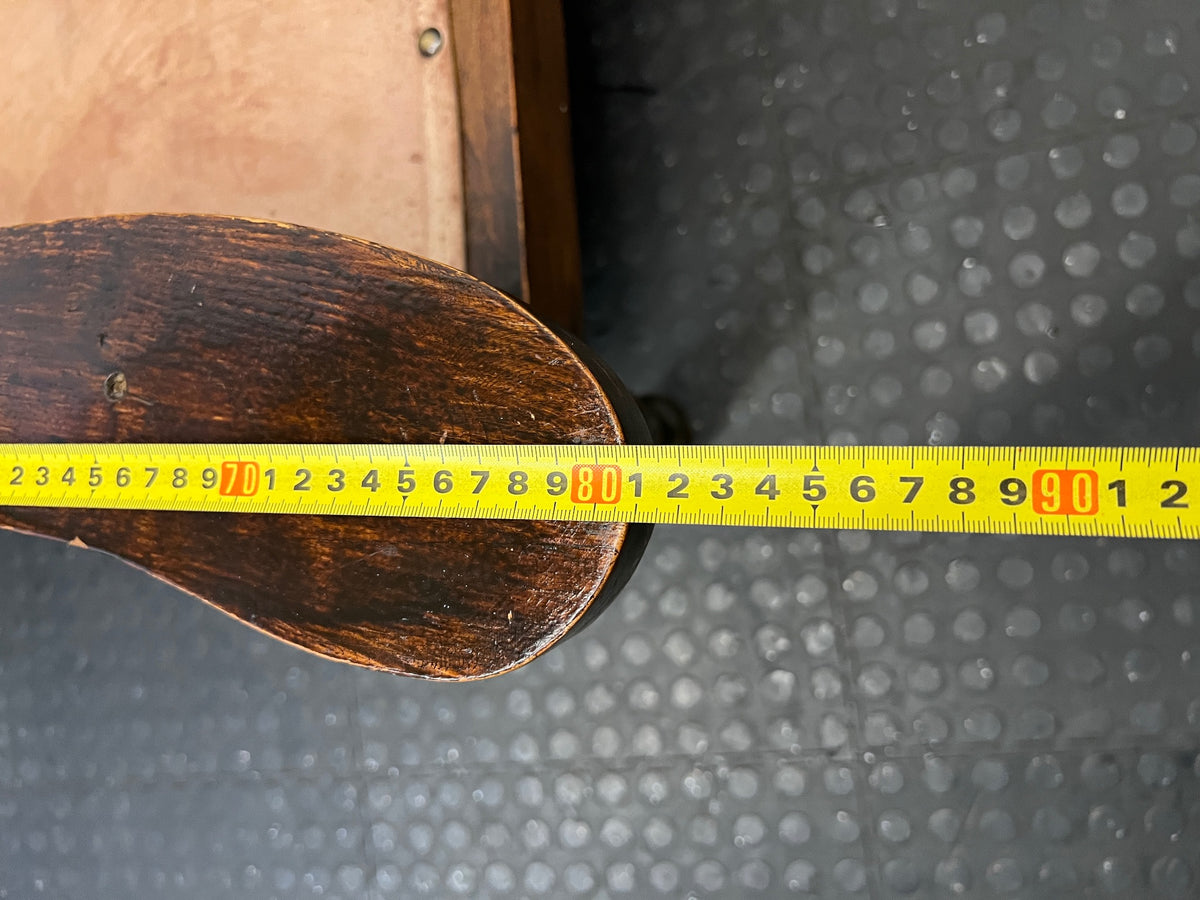 Vintage Wooden Armchair with Tan Upholstery – depth measurement