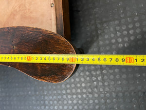 Vintage Wooden Armchair with Tan Upholstery – depth measurement