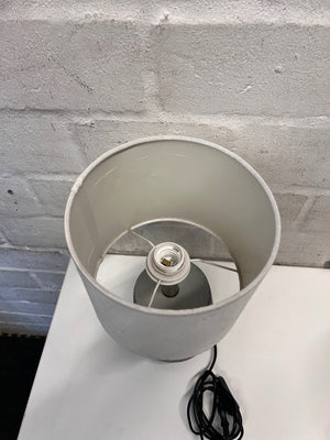 Patterned Base Table Lamp with White Fabric Shade – condition detail