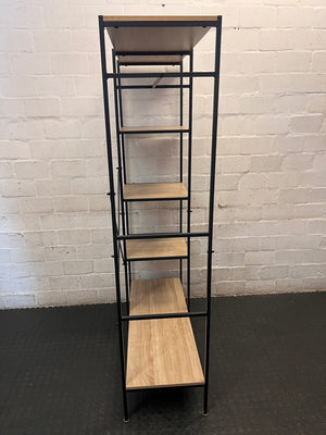 Industrial Style Metal and Wood Wardrobe Shelf Unit – back view
