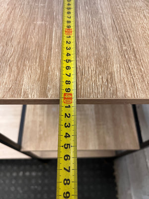 Industrial Style Metal and Wood Wardrobe Shelf Unit – depth measurement