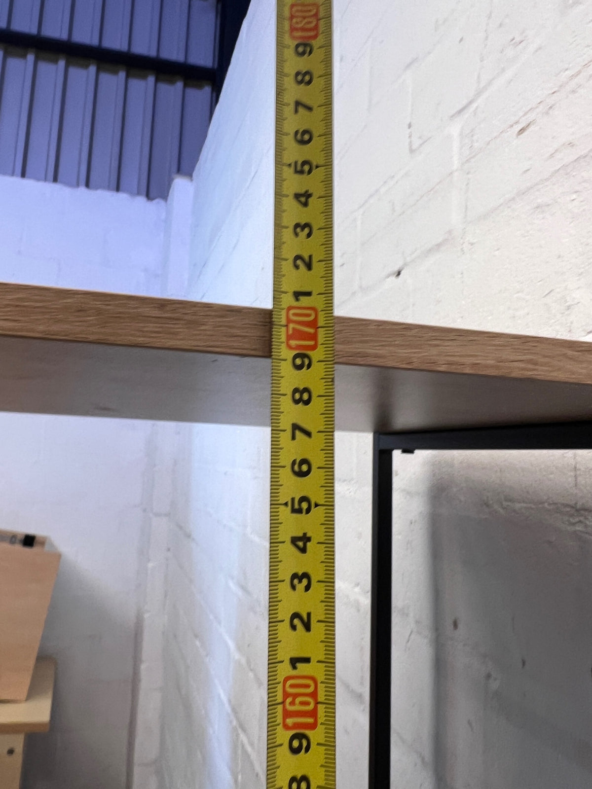Industrial Style Metal and Wood Wardrobe Shelf Unit – height measurement