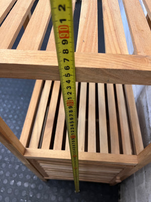 Slatted Bamboo Storage Cabinet with Open Shelving – height measurement