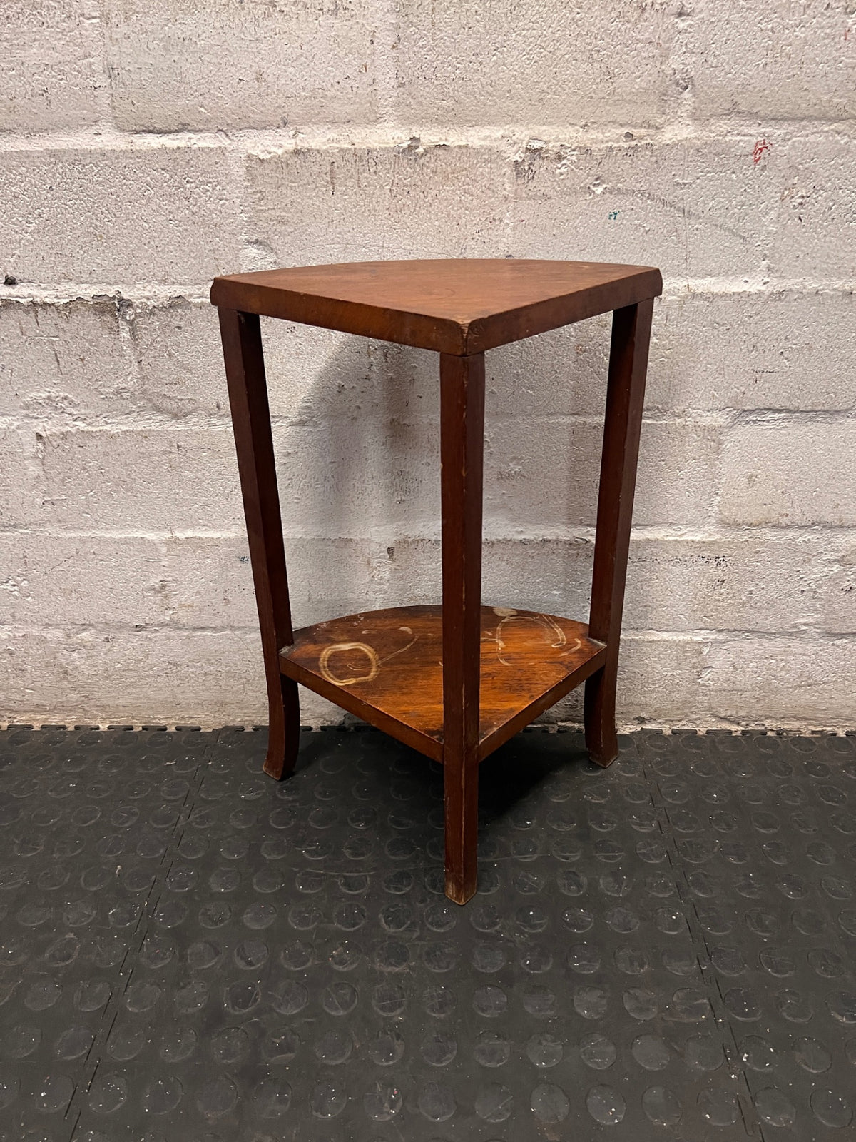 Solid Wood Tiered Corner Side Table – back view
