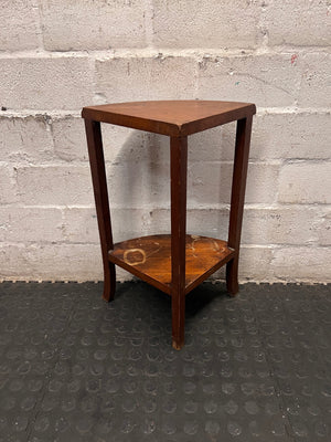 Solid Wood Tiered Corner Side Table – back view