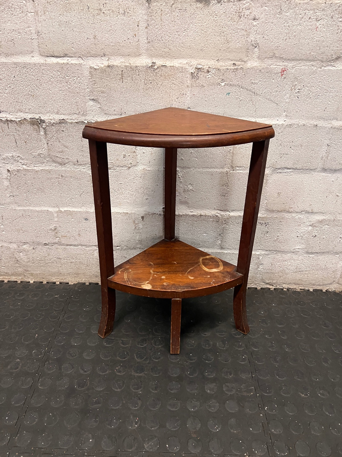 Solid Wood Tiered Corner Side Table – main front view