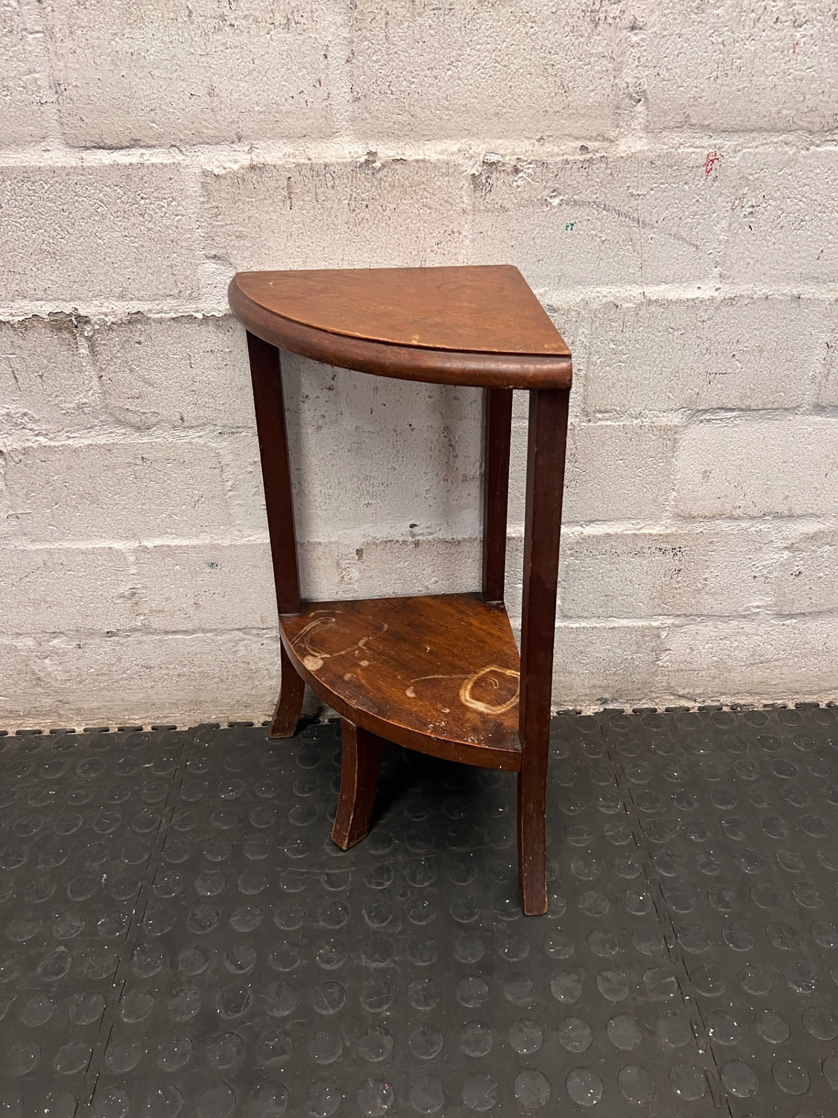 Solid Wood Tiered Corner Side Table – side view