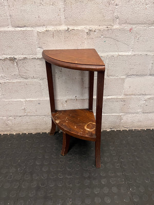 Solid Wood Tiered Corner Side Table – side view
