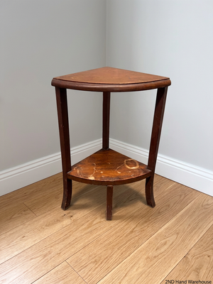 Solid Wood Tiered Corner Side Table – styled product image