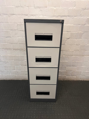Grey 4-Drawer Metal Filing Cabinet – main front view