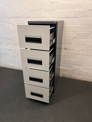 Grey 4-Drawer Metal Filing Cabinet – side view